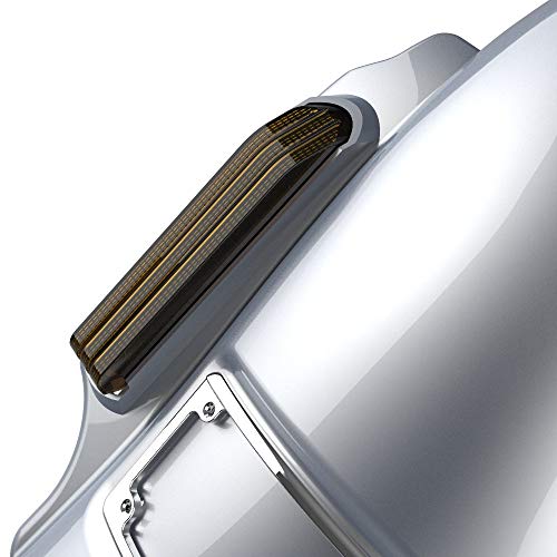 Advanblack Dominator Stretched Rear Fender, Smoke Lens, Chrome License Plate Holder Fit For Harley, Street Glide, Road Glide, 2014-2020 (Barracuda Silver(Glossy)) #TOP2
