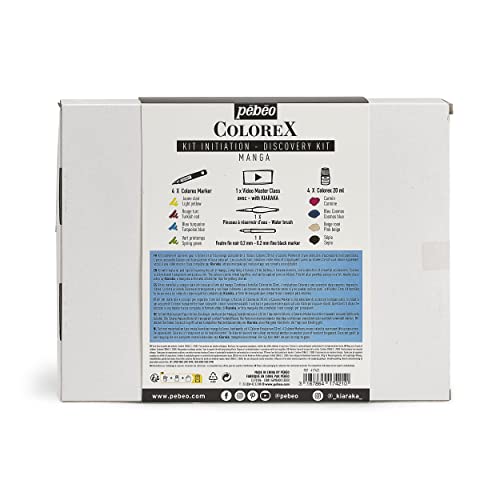 Pebeo Manga Drawing & Illustration Kit Pébéo Watercolour Ink 4 Colours 20 ml and 4 Colorex Marker, Détails en Description - Image 2
