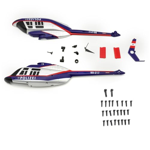 Zeyoking Fuselage Set with Screws, Spare Parts for C138 BELL206 RC Helicopter (Blue Silver)