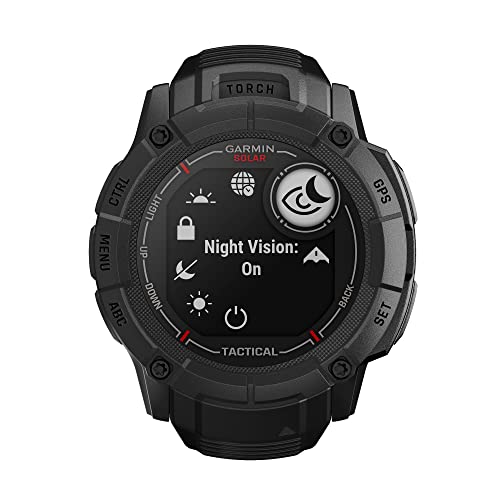 Image of Garmin Instinct 2X Solar - Tactical Edition, Rugged GPS Smartwatch, Built-in Flashlight, Ballistics Calculator, Solar Charging Capability, Black
