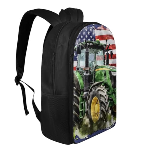 Tractor Backpack for Boys Elementary School American Flag Print Kids School Heavy Duty Bookbag Large Capacity Backpack for School Boys 5th Grade2