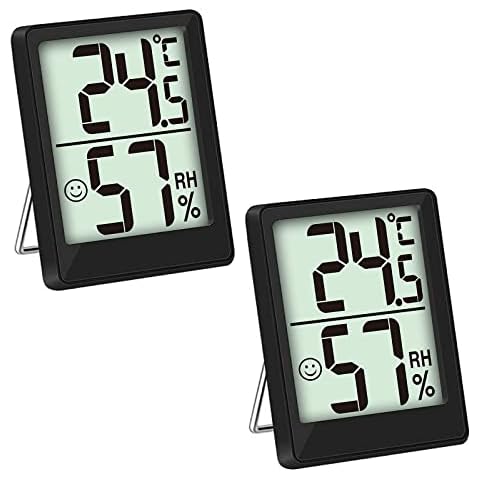Thermometer Hygrometer 2 Stück Mini LCD Digital Präzise Thermometer, Weinkeller Datenspeicher Cover
