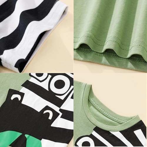 Image of Boy Shorts Sets Dinosaur Animal Print Shirt Summer Outfits Set 2pcs Casual Clothes
