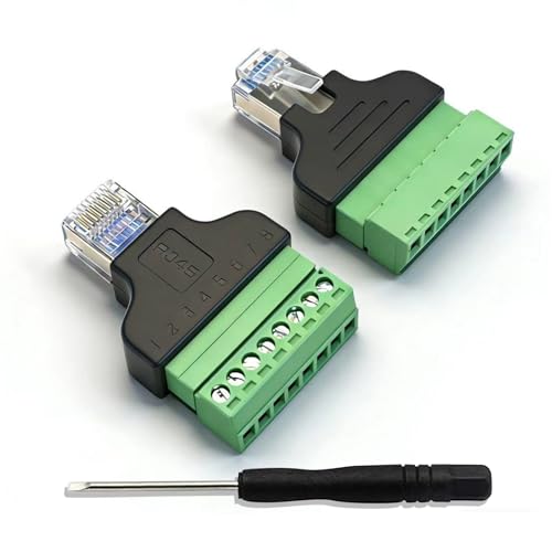 Adaptador RJ45 macho a terminal de tornillo 8 pines x2 miniatura 1
