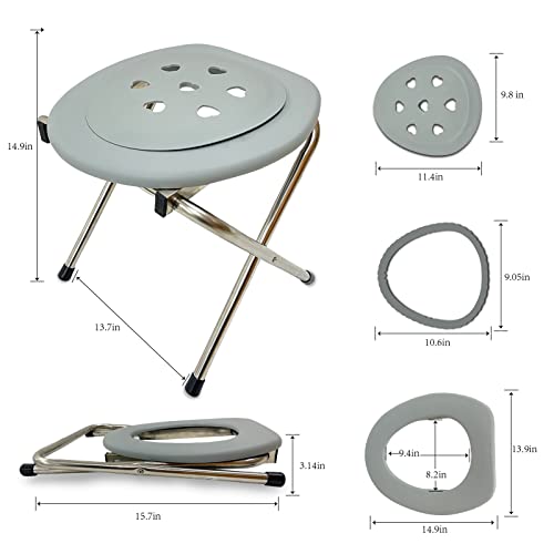 Nbiefuny Portable Toilet For Camping, 220 Lbs Weight Capacity Portable Camping Toilet, Folding Toilet, Stainless Steel Portable Toilet Seat, Portable Toilet Travel Toilet Car Toilet #TOP2