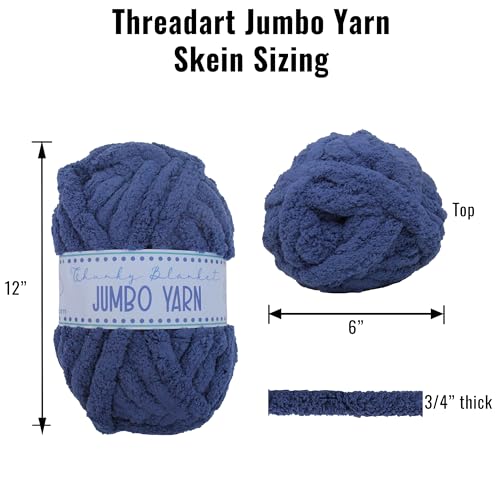Image of 6 Pack ThreadArt Chunky Chenille Yarn for Hand Knitting, Jumbo, Red | Soft jumbo chenille yarn for hand knit and crochet. Make blankets, plushies & crochet projects. DIY quick projects.