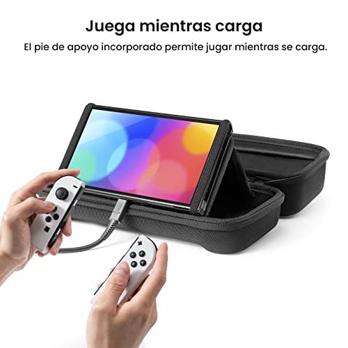 tomtoc-Funda-para-Nintendo-Switch-Switch-OLED-2021-Estuche-Rigido-para-Consola-Switch-Mando-Pro-24-Juegos-Joy-con-Bolsa-Protectora-de-Transporte-y-Viaje-para-Nintendo-Switch-y-Accesorios