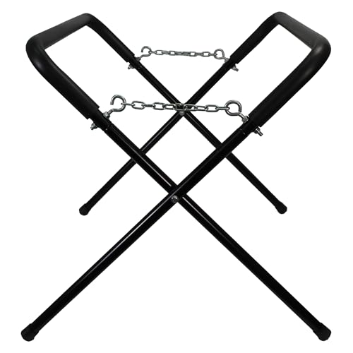 Champ Heavy Duty Folding Stand, 1,000 lb Capacity, Portable Work Stand for Garage and Shop, Adjustable Height 32”-42”, Galvanized Steel, Skid-resistant, Foam Cushions, Lightweight Foldable Work Table