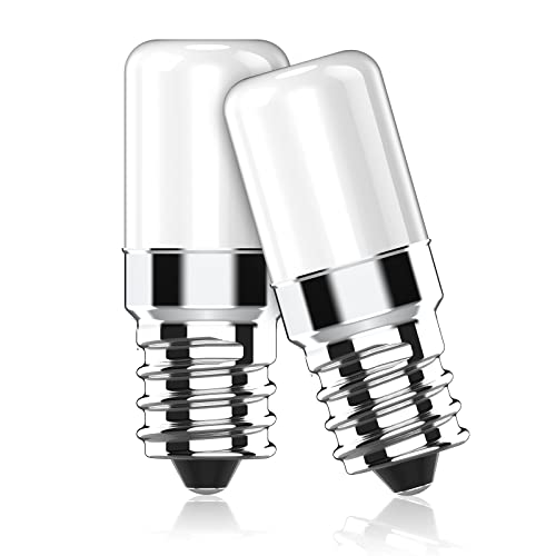 Cxyemt Ampoule LED réfrigérateur E14, 2W remplace l'ampoule halogène 20W, Blanc froid 6000K, Lampe LED à culot E14 pour frigo, hotte, machine à coudre, AC 220-240V, Lot de 2