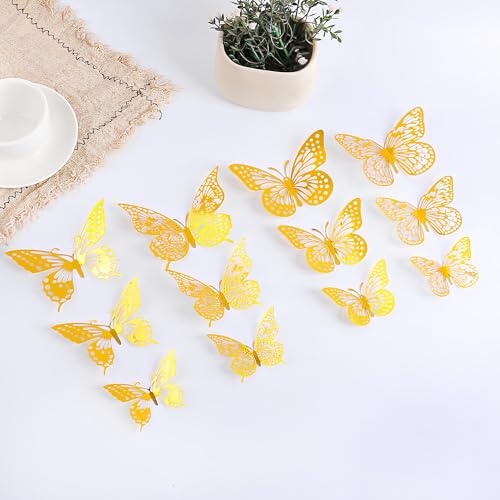 Decoración de pared mariposas 3D - 48 piezas miniatura 1