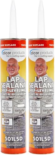 Image of DICOR Corp 501LSD-1 RV Maintenance and Repair (501Lsd-1 Dicor Self Leveling Lap Sealant - Dove Brite White) (Packaging May Vary) (Pack of 2)