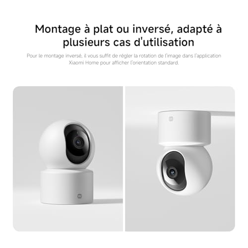XIAOMI C201 1080p HD, caméra de sécurité, WiFi 6, 360° Panorama, Vision Nocturne Couleur, Protection Objectif, Audio bidirectionnel, babyphone, caméra Animaux, Compatible avec Alexa et Google