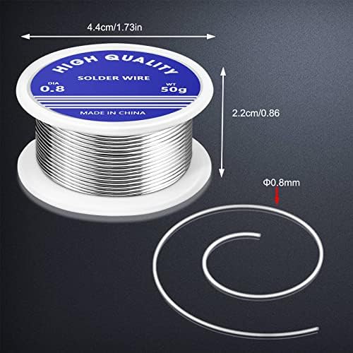 Solder Wire,50g 0.8mm Soldering Wire Lead Free Sn99.3 Cu0.7 with Rosin Core for Electronic Electrical Soldering Components Repair and DIY. (50g)