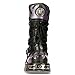New Rock 591-S5 Men's Boots Purple Flame Metallic Black Leather Goth Punk Biker Fashion 6