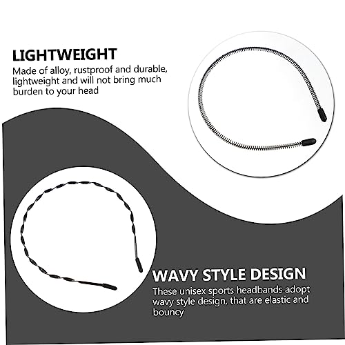 12Pcs Sports Headband for Boys Lightweight Hair Hoops for Face Washing Makeup Sports Stylish Wave Design Comfortable Elastic Hair Holders4