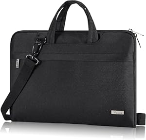 Voova Laptop Bag Case 15.6 Inch Compatible with MacBook Pro 15/16, MacBook Air 15 M2/M3/M4, 15-16” HP Acer Lenovo Dell Asus, Waterproof Computer Sleeve Cover with Shoulder Straps & Handle，Black