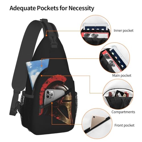 Mochila Sling Spartan Warrior Helmet Negra miniatura 3
