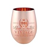 40th Birthday Gifts for Women - Vintage 1986 Wine Glass - 40th Birthday Decorations for Her - Funny Bday Present Ideas