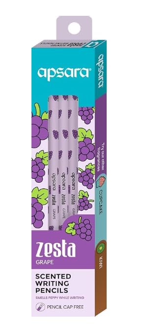 Apsara Zesta Scented Writing Pencils, Pencil Cap Free, 6 Pencils