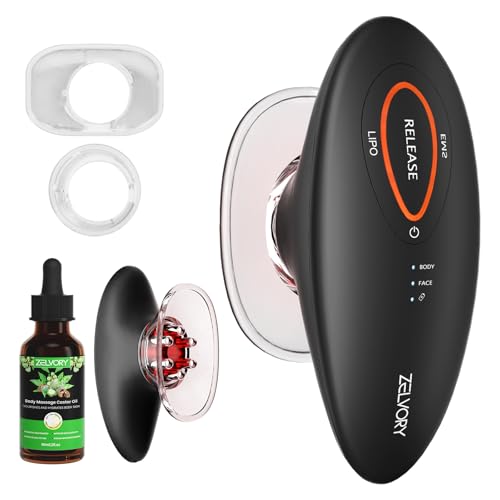 Zelvory 3-in-1 Body Sculpting Machine with Red Light, Vacuum Suction & Microcurrent, Cellulite Massage Tool for Arms, Legs, Waist & Belly, Skin Smoothing and Contouring Device for Home Use