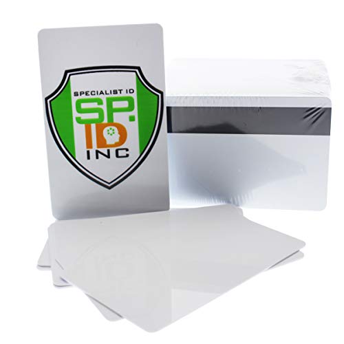 100 Blank Gift Cards for Businesses - Premium CR80 30mil Plastic Printable & Programmable Gift Cards - USA Made - Universal 1/2" Hico Magnetic Strip - (White)