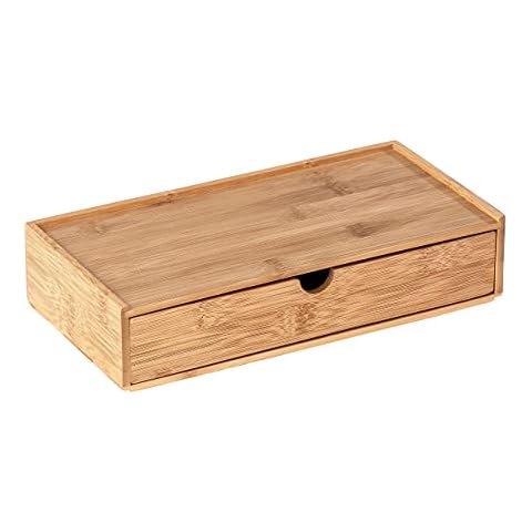 Wenko Terra Bamboo Organiser Box with Drawer Cover