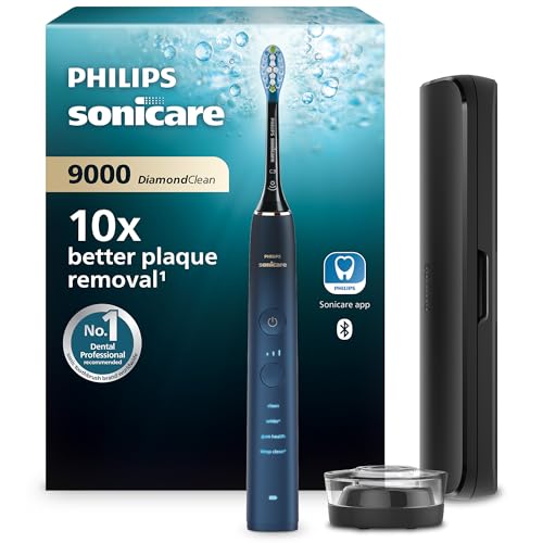Philips Sonicare DiamondClean 9000 Series Power Electric Toothbrush Special Edition - Sonic Brush Dark Blue 1 X C3 Premium Plaque Control Brush Head (Model HX9911/88)