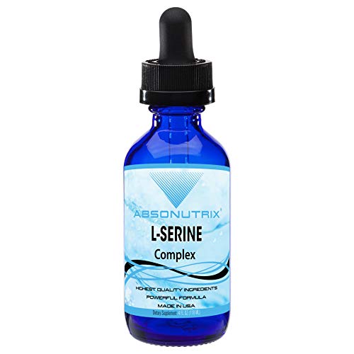 Absonutrix L-Serine Complex 500 mg - 4 Oz Liquid Large Bottle - 200 Servings per Bottle Made in USA All Natural