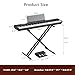 UMOMO UM-724 88 Key Digital Piano Keyboard with Piano X Stand, Full Size Electric Piano with Headphone, 3 Pedal, Electronic Piano for Beginner, Adults, Black