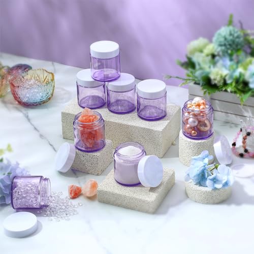 Image of Norme 24 Pcs 4 oz Glass Jars with Lids Cosmetic Jars, Light Purple