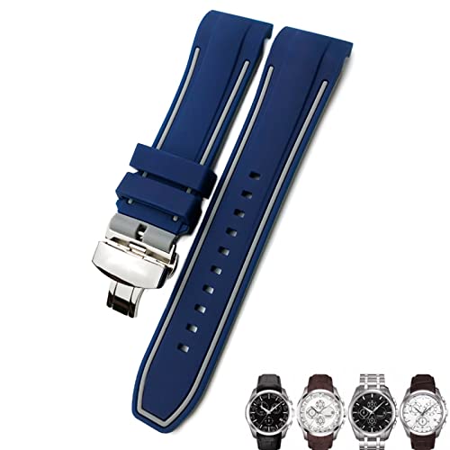 Bracelet montre silicone 23mm 24mm boucle papillon incurvé T035627