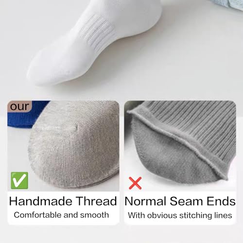 Men's Athletic Ankle Socks Cushioned Ankle Running Socks Stretchy Half Crew Quarter Sock Comfortable Durable 6 Pairs4