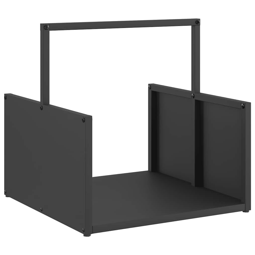 vidaXL Firewood Rack/Log Holder Black 40x40x40 cm - Cold-Rolled Steel Fireplace Storage with Large Capacity and Elegant Design