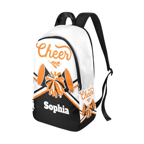 Personalized Cheerleader Cheer Orange Black Backpack with Name Custom Travel Bag for women Men2