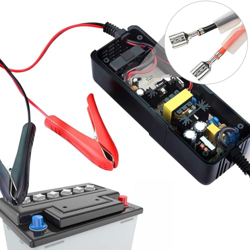 DAOKAI Batterie Krokodilklemmen 12V 24V PVC Kupferkern Batterieklemme Clip-On mit Quick Splice Crimp Lock Terminal Verlängerungskabel 18AWG 1.8m für Batterieladung