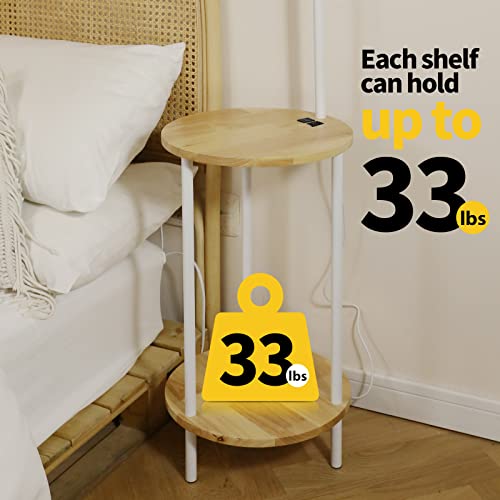 Cresmar Floor Lamp With Table, Lamps For Living Room With Charging Station(Usb & Ac Port), End Table Lamp With Shelves & 3-Color Temperature Led Bulb, Lamp Table For Living Room, Bedroom #TOP5