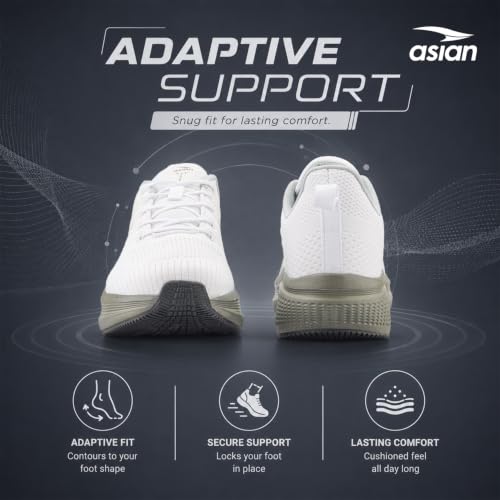 Image of ASIAN Raftaar-23 Men's Running Shoes | Breathable Knit Upper, Cushioning Comfort & Durable TPR Grip Sole | Lightweight Sports Shoes for Walking, Gym & Daily Use