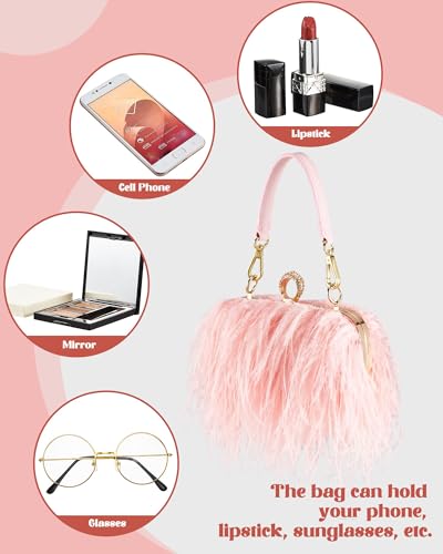 Bolso de mano con plumas para mujer Tessco miniatura 6