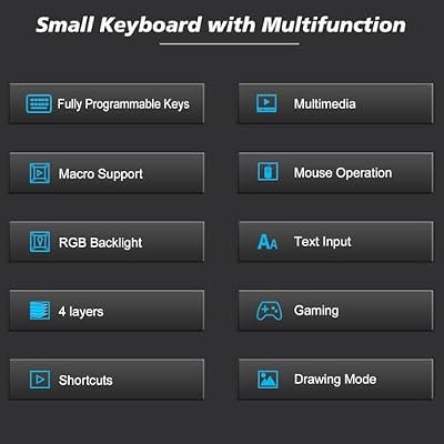 Koolertron One Handed Macro Mechanical Keyboard,Blue LED Backlit Portable Mini One-Handed Mechanical Gaming Keypad OSU! Keyboard 9 Fully Programmable Keys (9 Keys/Black/Pink LED)