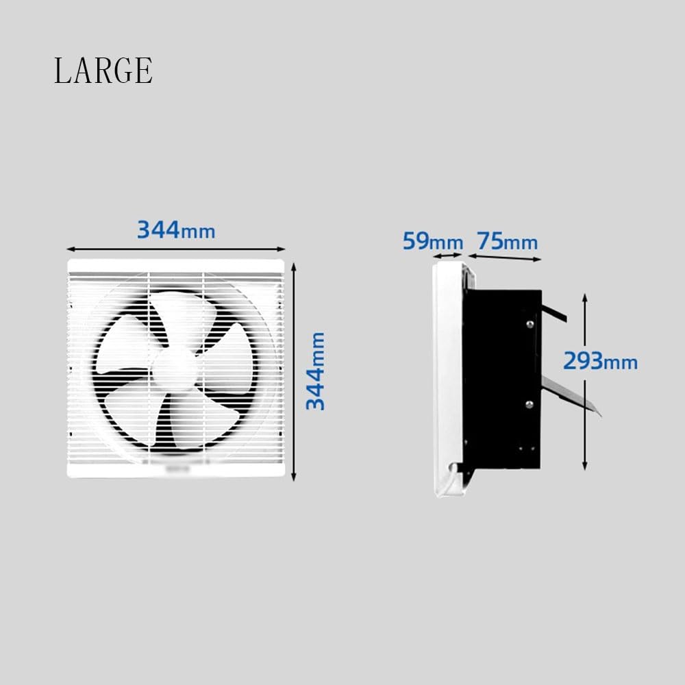 Ventilador de escape Extractor de aire for cocina, extractor pared y ventana, for uso residencial comercial(Grande)