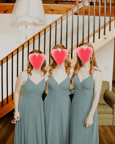 LTW Spaghetti Strap Junior Bridesmaid Dress for Teens Ruched Teen Girl Dresses Chiffon Flower Girl Dresses for Wedding4