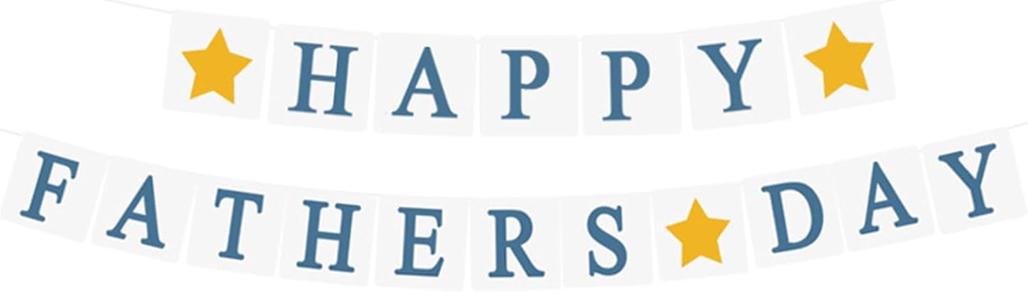 Happy Fathers Day Banner Blue Father's Day Decorations Happy Fathers Day Bunting Banner Hanging DadDay Party Garland Best Dad Gifts from Daughter Son for FathersDay Birthday Photo Backdrop Party Decor