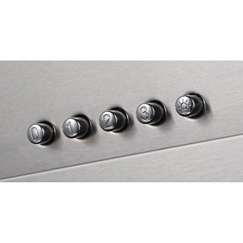 Afzuigkap 60 cm | Muur Afzuigkap met stahoogte | roestvrij staal | zwart glas | Drukknopbediening | BASE604ED - Image 5