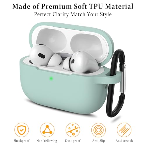Image of Meliya for AirPods Pro /Pro 2 Case 2019 /2022 /2023 with Cleaner Kit, Soft Silicone Protective Case for Apple AirPods Pro 1st /2nd Generation with Keychain & Lanyard for Women Men, Succulent