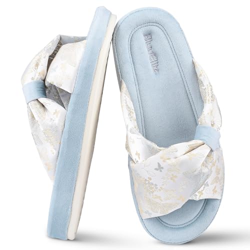 Women's Orthotic Arch Support Slippers Cross Band Design Slippers Open Toe with Memory Foam Slippers for Indoor Outdoor