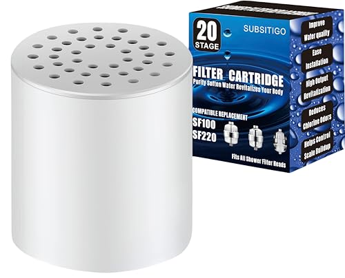 20 Stage Shower Filter Replacement for Aquabliss High Output Revitalizing Shower Filter for Aquabliss Shower Filter for Aqua Bliss Shower Head Filter for Hard Water SF220 SF100 Replacement Filter