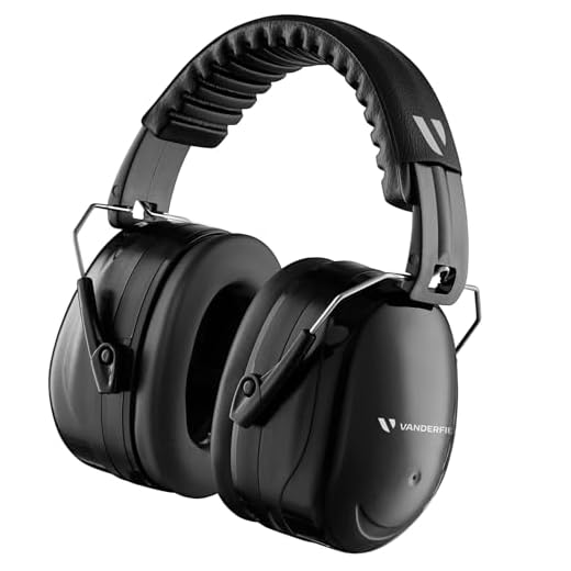 Vanderfields Ear Protection Earmuffs - Shooting Ear Muffs for Noise Cancelling - Passive Reduction for Safety Hearing - Adult Headphones for Lawn Mowing, DIY, Construction, Woodworking -Midnight Black