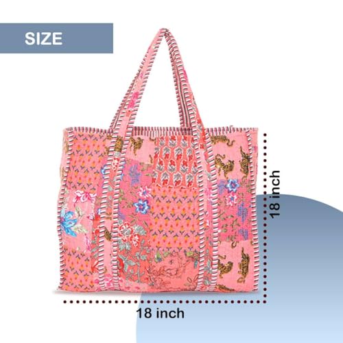 Image of Women's 100% Cotton Lightweight Shoulder Tote Bag with Interior Poeckt Casual Handbag for Women