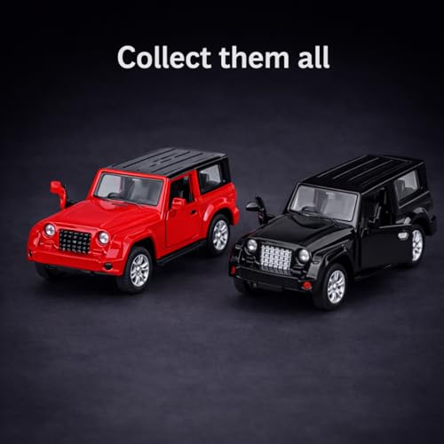 Image of Off-Road SUV Toy Car with Push-Back Action & Openable Doors| Durable ABS Plastic Off-Roader Vehicle Toy for Kids (3+ Years)|Red