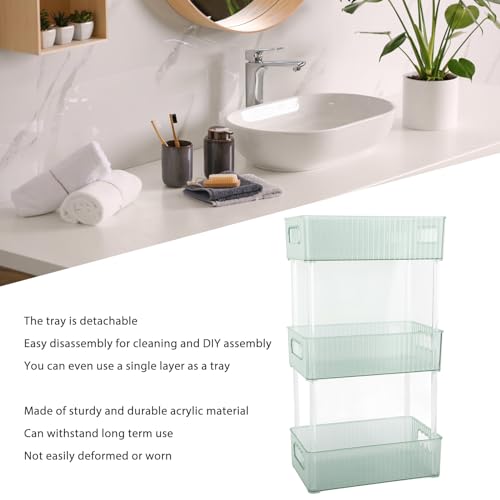 Caixa de Armazenamento Multifuncional, Organizador de Bancada de Banheiro de 3 Camadas Com Bandeja R